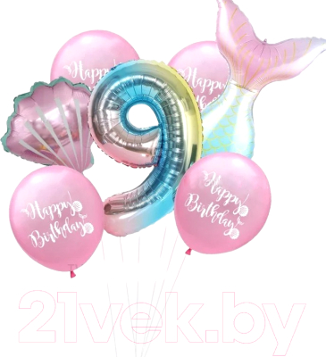 Набор воздушных шаров Sundays Party Цифра 9 / C0006044I (розовый/голубой)