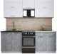Кухонный гарнитур Интерлиния Мила Gloss 50-21 (белый софт/керамика/травертин серый) - 