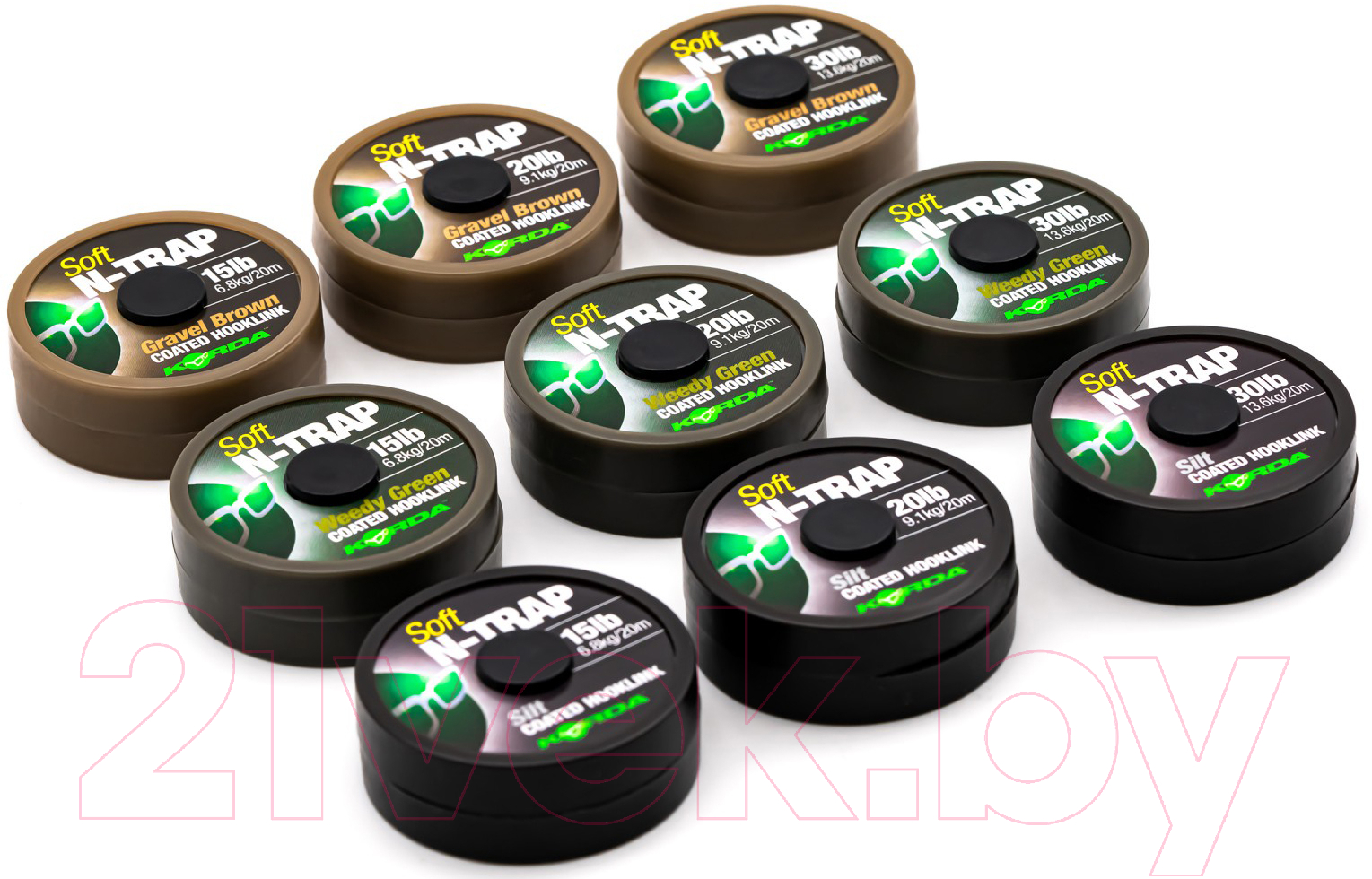 Поводок рыболовный Korda N-Trap Soft Silt 30lb 20м / KNT21 — фото 3
