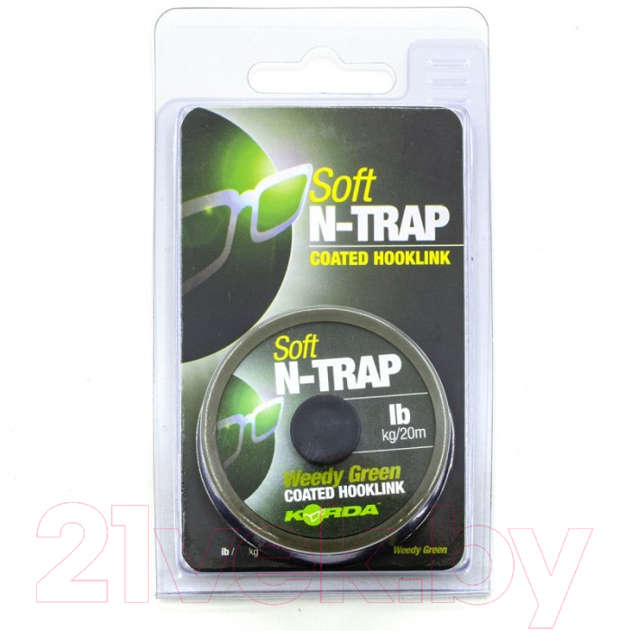 Поводок рыболовный Korda N-Trap Soft Weedy Green 20lb 20м / KNT02 — фото 2