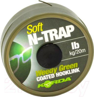 Изображение товара Поводок рыболовный Korda N-Trap Soft Weedy Green 20lb 20м / KNT02