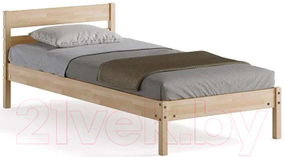 Односпальная кровать Домаклево Мечта 90x200 (береза/натуральный)
