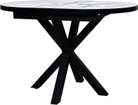 Обеденный стол Мир стульев Саен 24 120x80/50 (мрамор белый/черный муар) - 