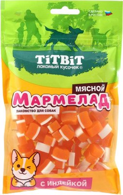 Лакомство для собак TiTBiT Мармелад мясной с индейкой / 26205 (120г) - 
