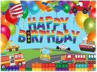 Фон тканевый Sundays Party Детский день рождения / 649900826A (150x100, разноцветный) - 