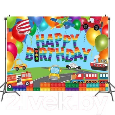 Фон тканевый Sundays Party Детский день рождения / 649900828A (210x180, разноцветный)