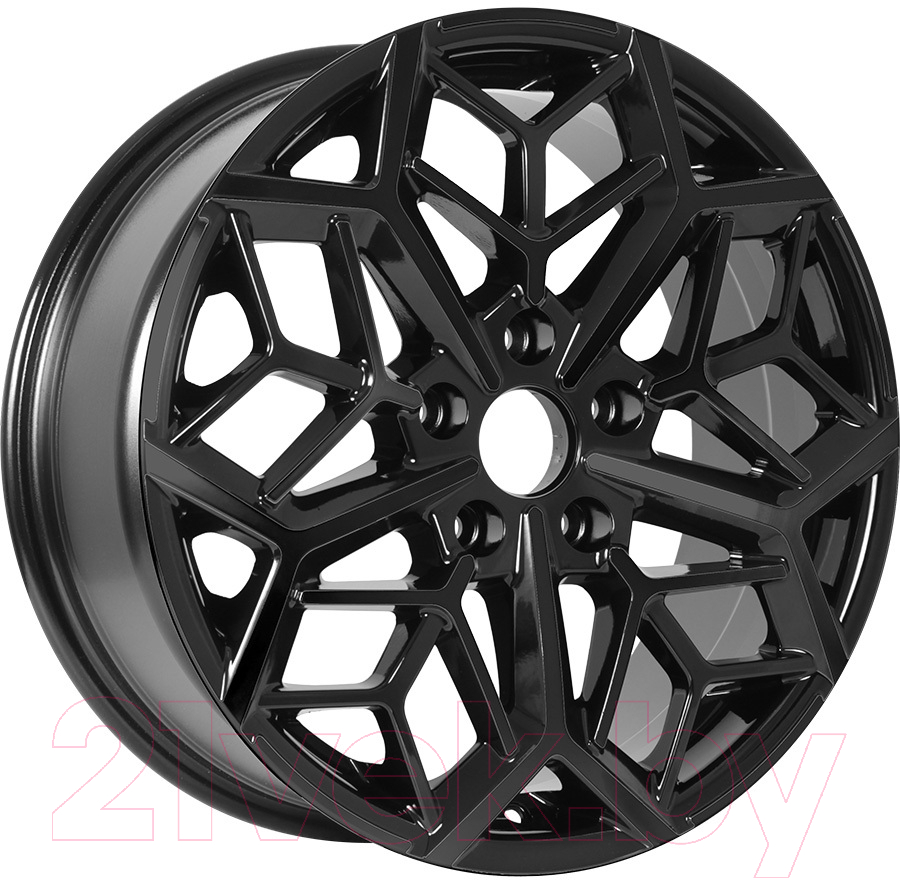 Литой диск KDW KD1710 17x7" 5x114.3мм DIA 66.1мм ET 50мм Black Polished