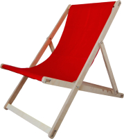 Кресло-шезлонг складное КомфортПром С тканевым сиденьем / 10223376 (красный) - 