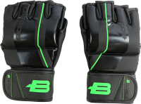 Перчатки для единоборств BoyBo B-series для ММА (L, черный/зеленый) - 