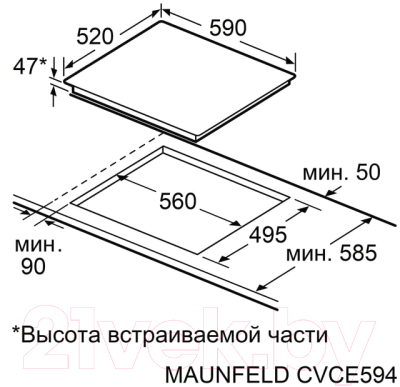 Электрическая варочная панель Maunfeld CVCE594STBK