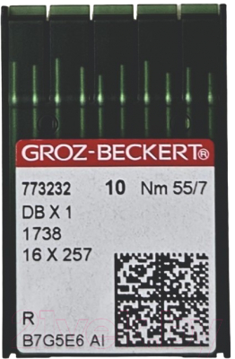 Набор игл для промышленной швейной машины Groz-Beckert DBx1 55 R GB-10 (универсальные)