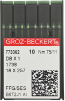 Набор игл для промышленной швейной машины Groz-Beckert DBx1 75 SES GB-10 (для трикотажа) - 