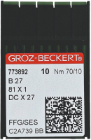 Набор игл для промышленной швейной машины Groz-Beckert DCx27 70 SES GB-10 (для трикотажа) - 
