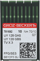 Набор игл для промышленной швейной машины Groz-Beckert UYx128 GAS 70 SES GB-10 (для трикотажа) - 