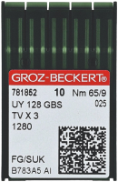 Набор игл для промышленной швейной машины Groz-Beckert UYx128 GBS 65 SUK GB-10 (для высокоэластичных тканей) - 