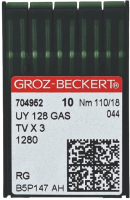 Набор игл для промышленной швейной машины Groz-Beckert UYx128 GAS 110 RG GB-10 (универсальные) - 