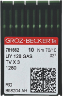 Набор игл для промышленной швейной машины Groz-Beckert UYx128 GAS 70 RG GB-10 (универсальные) - 