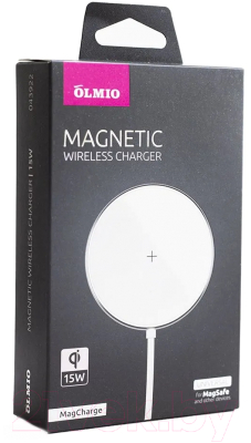 Зарядное устройство беспроводное Olmio MagCharge QI 15W / 043922 (белый)