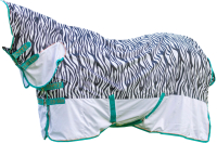 Попона для лошади Shires Tempest Zebra Антимоскитная / 9323/ZEBPRT/72 (с капором) - 