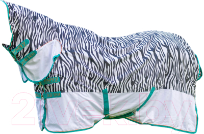 Попона для лошади Shires Tempest Zebra Антимоскитная / 9323/ZEBPRT/81 (с капором)