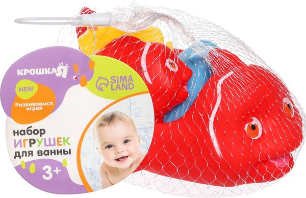 Набор игрушек для ванной Крошка Я Мыльница. Рыбки / 10095829 (4шт)