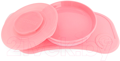 Набор посуды для кормления Twistshake Click Mat Mini коврик с тарелкой / 78439 (пастельный розовый)