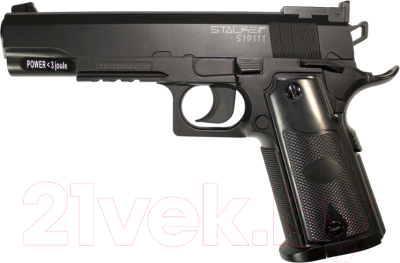 Пистолет пневматический Stalker S1911T + 250 шариков для стрельбы