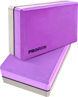 Набор блоков для йоги Proiron 228x150x76мм / БФС228 (2шт, фиолетовый/серый) - 