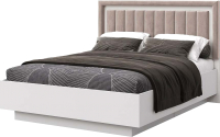 Двуспальная кровать Мебель-КМК 1600 Харди 1 КМК 0965.12 (белый текстурный/Fiore Ash) - 