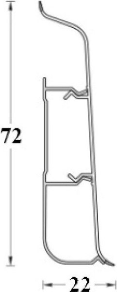Плинтус Winart Tera 717 72мм Дуб Эден (2.2м, со съемной панелью)