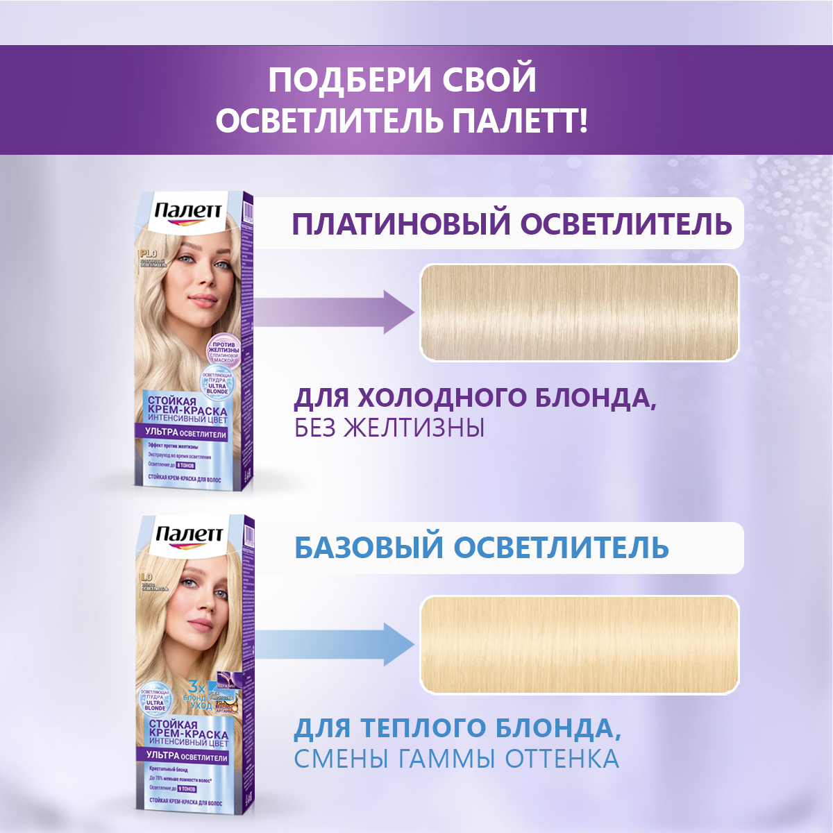 Крем-краска для волос Палетт Стойкая PL0 (ультра осветлители интенсивный цвет) — фото 5
