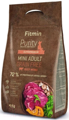 Сухой корм для собак Fitmin Purity Mini Adult Beef (4кг)