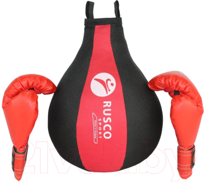Набор для бокса детский RuscoSport R8231/02-4 4oz (черный/красный)