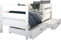 Кровать-тахта детская EcoWood Атланта 80x160 с ящиками / ECO.001.00051.80-160.W - 