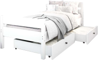 Односпальная кровать детская EcoWood Сидней 80x200 с ящиками / ECO.001.00055.80-200.W - 