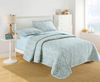 Комплект постельного белья с покрывалом Sofi de Marko Ундина 160х220 / КОМ-1.6-505 (голубой) - 