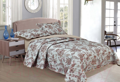 Комплект постельного белья с покрывалом Sofi de Marko Леонард №1 160х220 / КомСт№1-01-1.6-пол (полоса)
