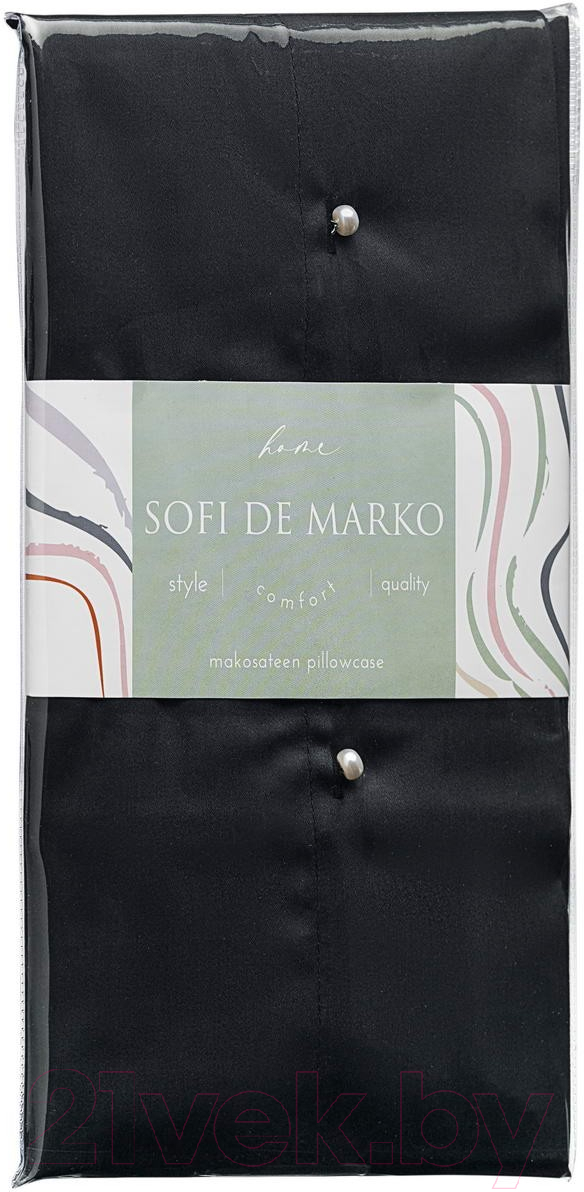 Наволочка Sofi de Marko Premium Mako 50х70 / Нав-Пм-чр-50х70 (черный) — фото 2