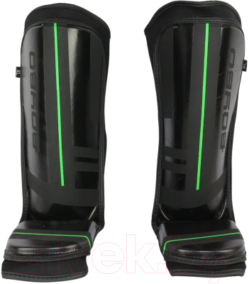 Защита голень-стопа для единоборств BoyBo B-series (XL, черный/зеленый)