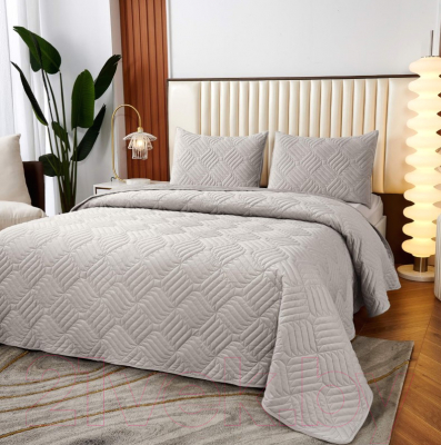 Набор текстиля для спальни Sofi de Marko Армандо 160х220 / Пок-Арм-160х220сс (светло-серый)