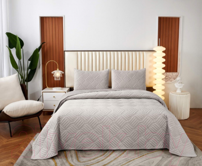 Набор текстиля для спальни Sofi de Marko Армандо 160х220 / Пок-Арм-160х220сс (светло-серый)