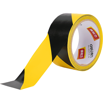 Лента сигнальная Deli 33770 (желтый/черный) - 