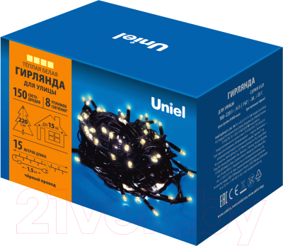 Светодиодная гирлянда Uniel ULD-S1500-150/DBA / UL-00008410 (теплый белый)