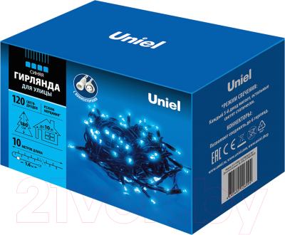 Светодиодная гирлянда Uniel ULD-S1000-120/TBK / UL-00003942 (синий)