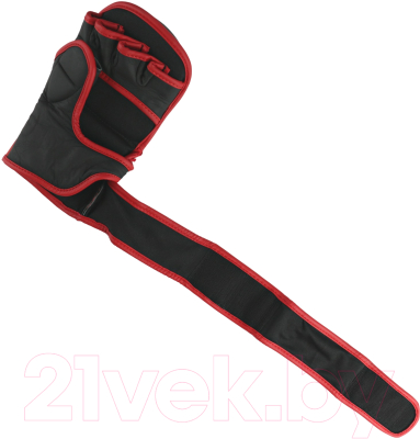 Перчатки для единоборств BoyBo Wings для ММА кожаные (M, черный/красный)