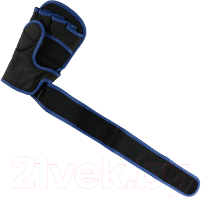 Перчатки для единоборств BoyBo Wings для ММА кожаные (XL, черный/синий)