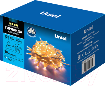 Светодиодная гирлянда Uniel ULD-S1000-120/TWK / UL-00003685 (теплый белый)