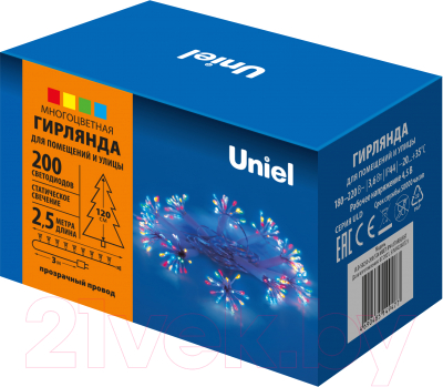 Светодиодная гирлянда Uniel ULD-S0250-200/STA / UL-00008565 (разноцветный)