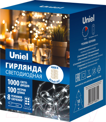 Светодиодная гирлянда Uniel ULD-S10000-1000/DTA/RC / UL-00009945 (белый)