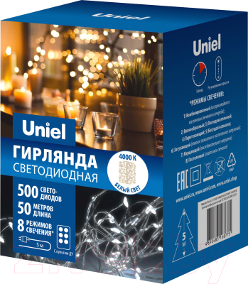 Светодиодная гирлянда Uniel ULD-S5000-500/DTA/RC / UL-00009943 (белый)